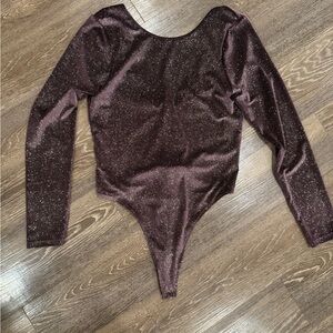 Elegant Shimmering Purple Bodysuit